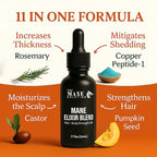 The Mane Elixir Blend: 11-in-1 Growth Oil Serum for Thinning Hair, Loss & Regrowth - 50ml