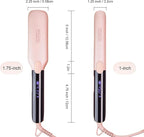 ANGENIL Pro Titanium Flat Iron Hair Straightener 1.75" Wide, Salon Grade Dual Voltage Straightening and Curler 2-in-1 with Heat Resistant Silicone Mat, Adjustable Temp 240°F-470°F, 15s Fast Heating