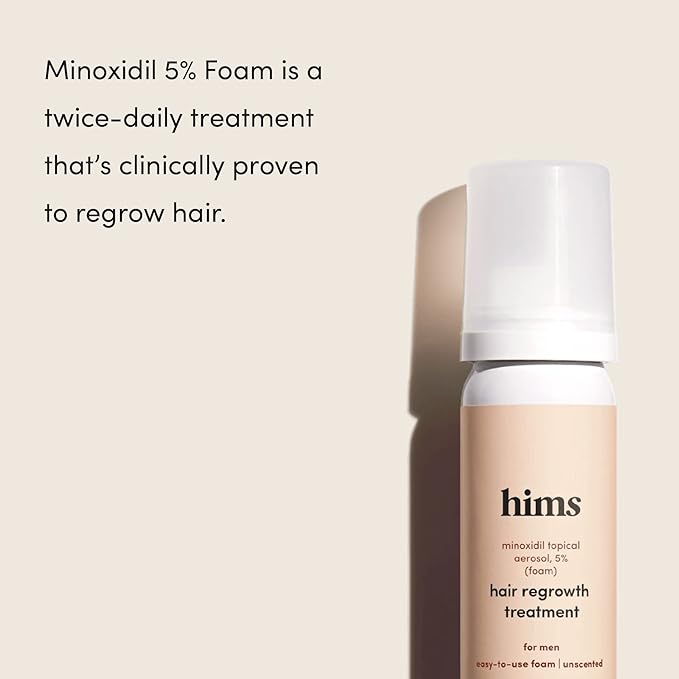 hims Hair Regrowth Treatment - Topical Minoxidil 5% Solution for Men - Extra Strength - Supports Thicker, Fuller Hair - Non-Greasy - Unscented, 3 Pack