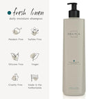 Fresh Linen Daily Moisture Shampoo| Dutch Made & Formulated Moisture Repairing Shampoo for Dry and Damaged Hair | Scent of Bergamot, Jasmine & Rose | 250 ml