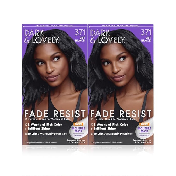 Dark and Lovely Fade Resist Rich Conditioning Color, Jet Black, 2 Count