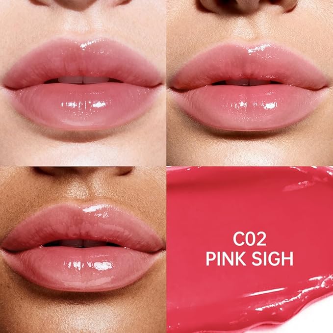 Tinted Lip Balm with Colorful Serum Core, CATKIN Cute 2-in-1 Lip Balm Gloss, Moisturizing with Jojoba Oil Hyaluronic acid, Citrus Tea Flavor, Trendy Lip Care 2pcs (01+02)