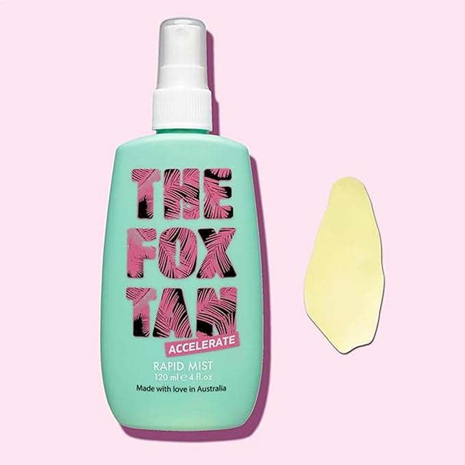 The Fox Tan Rapid Tanning Mist, Tanning Accelerator Mist For Darker & Faster Tans, Creates Golden, Flawless Tan Skin, Vegan & Cruelty Free, 120mL