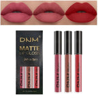 evpct 3Pcs Mauve Neutral Light Rosey Nude Blue Red Matte Liquid Lipstick Lip Stain Sets for Women Long Lasting 24 Hours Lipstick Light Skin labiales matte larga duracion 24 matenhoras originales