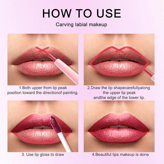 Kaely 2-in-1 Bold Girl Metallic Lipstick and Lip Liner Makeup, Shimmer Liquid Metallic Lipsticks for Women, Glitter Lip Gloss Stain Long Lasting Waterproof Smudge Proof 24 Hour, Cruelty-Free 23