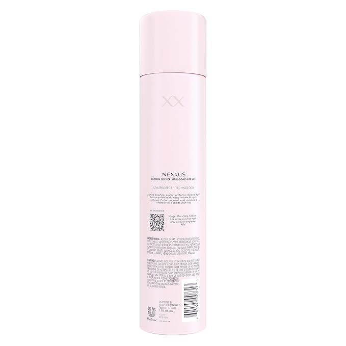 Nexxus Medium-Hold Hairspray XXL Volume for Sky-High Volume & 48H Frizz Control, with StyleProtect Technology 10 oz