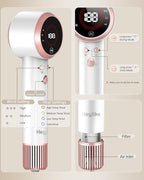 Hair Dryer, AI Smart 160000 RPM High-Speed Brushless Motor Plasma Ion AI Blow Dryer with Diffuser for Fast Drying, Professonal 4Temp/3Speed Thermo-Control Lightweight AI Hairdryer for Women Men Travel