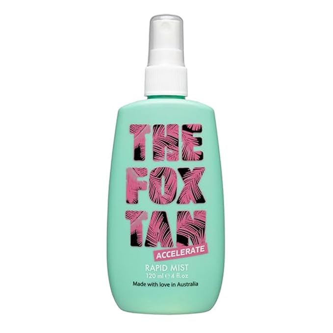 The Fox Tan Rapid Tanning Mist, Tanning Accelerator Mist For Darker & Faster Tans, Creates Golden, Flawless Tan Skin, Vegan & Cruelty Free, 120mL