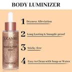 UCANBE Hydrating Body Glitter Dewy Highlighter Makeup Luminizer Drops Body Shimmer Liquid Face Glow Sparkles for Women Gifts (Rose Gold - 03)