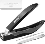 DRMODE Nail Clippers for Men with Catcher, Anti Splash Self-Collecting Finger Nail Clippers Adult with Ergonomics Long Handle, Heavy Duty Mess Free Toenail Clippers Nail Cutter Unique Gifts for Women
