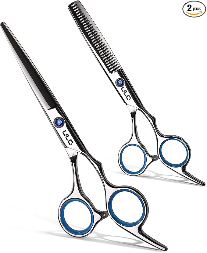 Hair Cutting Scissors Thinning Shears Kit ULG Professional Barber Hairdressing Texturizing Salon Razor Edge Scissor Japanese Stainless Steel 6.5 inch