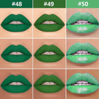 3Pcs 2 in 1 Green Matte Shimmer Lip Liner and Liquid Lipstick Stain Makeup Set for women, Long Lasting Smudge Proof Lip Tint Matte Finish Lip Gloss for All-Day Color Hold Easy to Use, Set25
