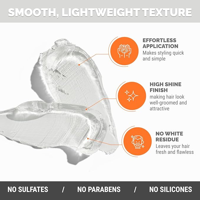 Hair Styling Pomade for Men, Strong Hold with Medium Shine, Water-Based Hair Wax, Classic Gentleman Grooming Product, Flexible All-Day Hold, Easy Rinse, 3.52 oz