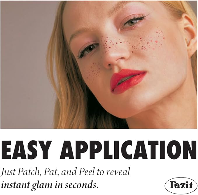 Fazit Makeup Patches - Sweetheart Speckles - Glow Up Make-Up Patches - Cute Glitter Makeup Accessories for Women - Cosmetic Glitter for Face