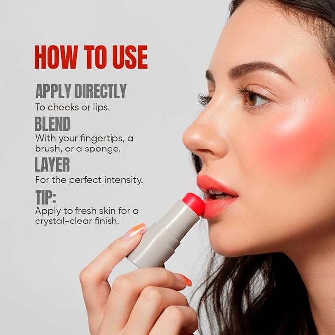 TOTEMICA Cooling Water Jelly Tint - by Ana Patricia, Dewy Hydrating Tint for Natural Color, Long-Lasting Jelly Lip Tint & Cheek Stain, Clean Beauty Tinta para Labios | 0.19 oz - Cherry