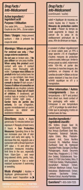 ATTITUDE Oceanly Tinted Face Cream Stick with SPF 30, EWG Verified, Plastic-Free, Broad Spectrum UVA/UVB Protection with Zinc Oxide, Universal Tint, Unscented, 1 Ounce