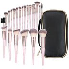 22 Pcs Makeup Brushes Set, MAGEFY Professional Makeup Brushes Wooden Handle Cosmetics Brushes Foundation Concealer Powder Face Eye Make up Brushes Kit(Pinkgold)