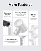 Laifen Swift Special Hair Dryer, High Speed 200M Ionic Blow Dryer with 110, 000 RPM Brushless Motor for Fast Drying, Low Noise, Hairdryer with Magnetic Nozzles