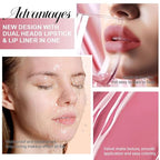 1Pcs 2 in 1 Mauve Pink Matte Lip Liner and Liquid Lipstick Stain Makeup Set for women, Light Mauve Long Lasting Smudge Proof Lip Tint Matte Finish Lip Gloss for All-Day Color Hold Easy to Use 35#