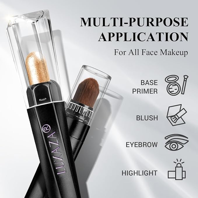 Gold Eyeshadow Stick Makeup Set 6PCS, Neutral Shimmer And Matte Cream Eye Shadow Palette, Metallic Bronze Smoky Eyeliner Brightener Crayon Pencil Kit, Ideal Gift for Women -Golden Amber