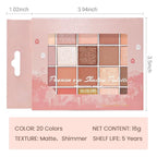 20 Colors Nude Pink Gold Brown Basics Eyeshadow Palette,Matte Nude Neutral Naked Eye Shadow Makeup,Highly Pigmented Long Lasting Waterproof Ultra-Blendable,Great for Travel Gift Kit