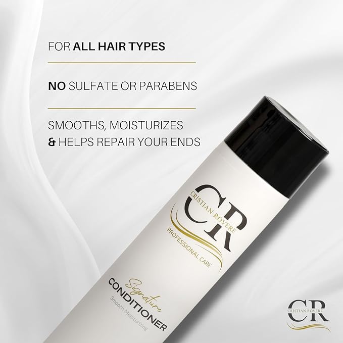 Cristian Rovere - Signature Conditioner - Infused With Collagen, Acai Extract & Organic Argan Oil - Sulfate Free & Paraben Free for All Hair Types - Moisturizing Conditioner - 10 Fl Oz