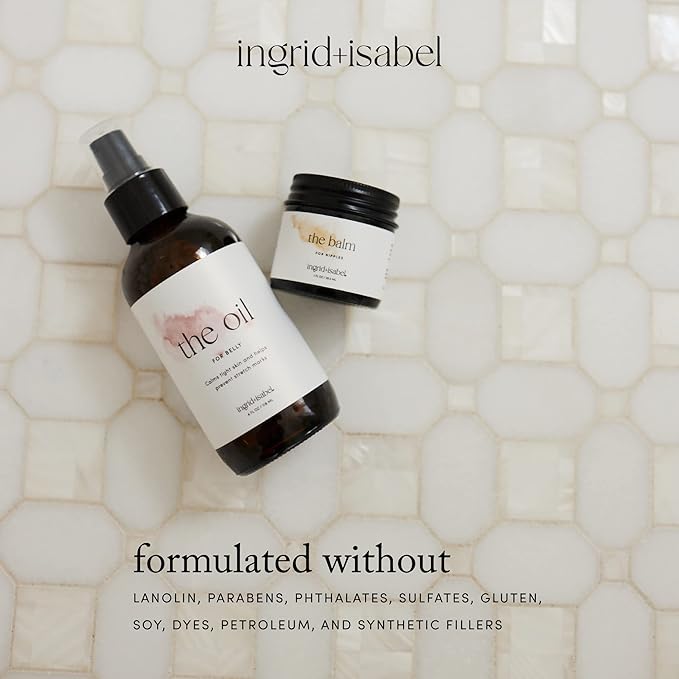 Ingrid & Isabel | The Oil | Organic Pregnancy Belly Oil for Smooth, Hydrated Skin (4 Fl Oz)