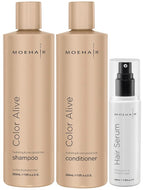 MOEHAIR Trio Kit (Color Alive Shampoo and Conditioner Set - 12 Fl. Oz and Hair Serum - 3.38 Fl. Oz), Combats Frizz | Adds shine I Paraben & Sulfate Free
