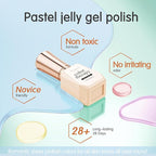 Jelly Crystal Gel Nail Polish Set, 6 Colors Pastel Blue Purple Rainbow Yellow Pink Gel Polish Kit Uv LED Dryer Cured Spring Summer Nail Trend Gel Nail Art Kit Gifts for Women