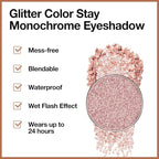 Champagne Pink Rose Monochrome Shimmer Eyeshadow Palette Makeup,Long Lasting Naturing-Looking Lightweight Glitter Single Eyeshadow,Neutral Powde Eye Shadow for Older Women