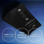 MOON Dissolving Teeth Whitening Strips, 14 No Rinse White Strips, Peppermint, Hydrogen Peroxide & Essential Oils, Whiten Sensitive Teeth up to 7 Shades in 2 Weeks, Travel Essentials, Vegan Oral Care