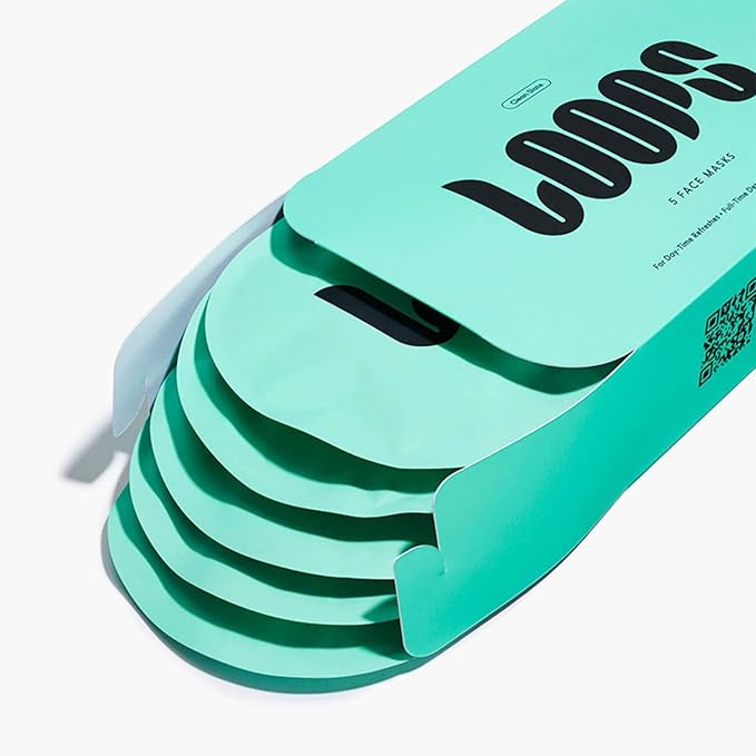 LOOPS CLEAN SLATE - Detoxifying Hydrogel Face Mask - Detoxify, Cleanse & Soothe - Deeply Purifying and Super Hydrating - Minimizes the Look of Pores - Gifts for Women, Stocking Stuffer - 5 pc