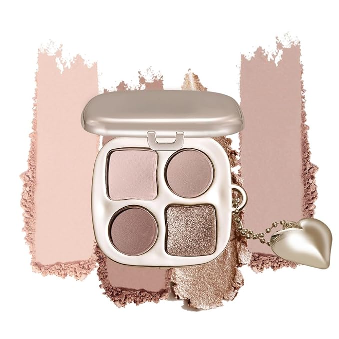 Multi-Finish Eyeshadow Palette, Matte Shimmer Metallic Eye Brightening Palette with Silky Smooth Powder, Fine Shimmer Duochrome Sparkle, Long-Lasting Blendable Shadows for Aegyo-Sal Highlight-1#