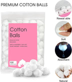 250 Count Cotton Balls, 100% Pure Organic Cotton, Soft & Super Absorbent, Includes 2 Cotton Ball Holders for Bathroom & Vanity, Perfect for Face Makeup Remover, Nail Polish Removal, Crafts, Pet Care