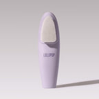 LOLLIPOP Dual-Sided Facial Cleansing Brush | Handle Size Silicone Face Exfoliator and Soft Fiber Cleanser | Manual Face Scrubber for Pores, Makeup Removal, Blackhead and Skincare Routine, Plum