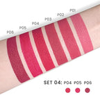 evpct 3Pcs Plum Purple Rose Red Mauve Matte Lipstick Pack Sets for Women Silky Velvet Lipstick Matte Long Lasting Smudge Proof Lipstick Lip Stain Makeup Set Kit matte lipstick 24 hours original 04