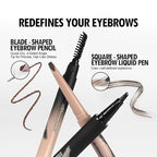 Eyebrow Pen,Eyebrow Pencils Set for Women with machete Eyebrow Pen,Liquid Square Angled Eyebrow Brush and Eyebrow Brush,Waterproof Eyebrow Pencil Create Full,Natural Hair-Like Brows,Light Brown（2 pcs）