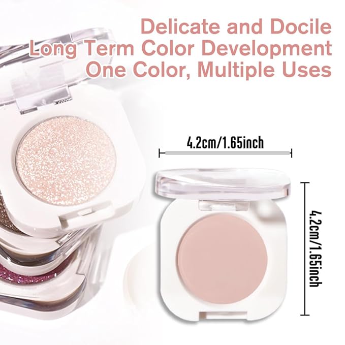 Nude Beige Tan Single Eyeshadow Makeup, Neutral Powde Eye Shadow for Women, Dusty Pink Matte Singles Eyeshadow Palette Pigmented Waterproof, sombras para ojos, Girls Christmas Eyeshadows Gift