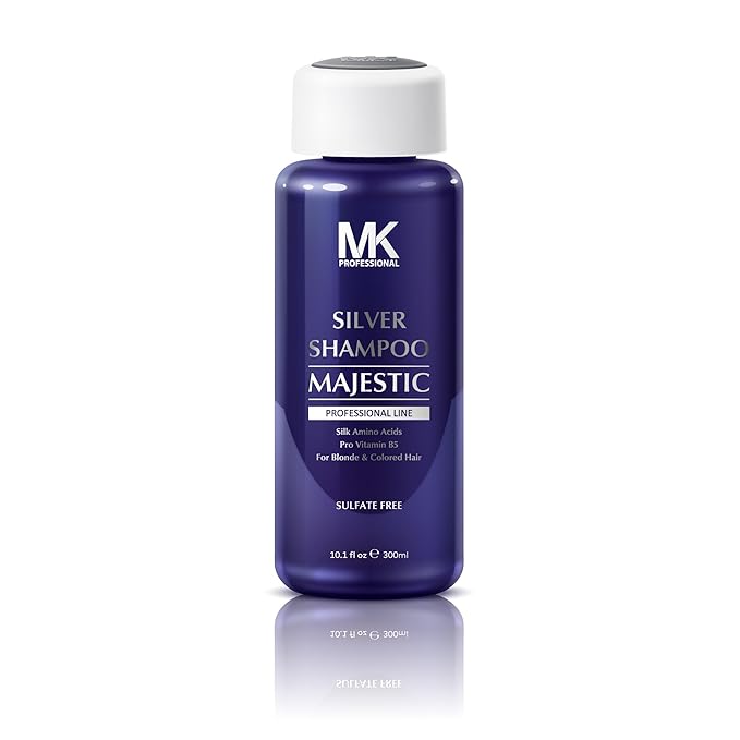 MK PROFESSIONAL Sultate Free Silver Shampoo, Infused with Pro Vitamin B5 for Coloured Hair, Repair, Strengthens, Nourishes All Hair Types, Adds Shine & Leaves Hair Feeling Soft - 10.1 Fl Oz (300ml)