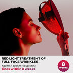 QuasarMD 3D LED Face Mask with Gold-Wire LEDs, Red & Infrared Light for Wrinkles, Blue Light Mode for Blemish Care, Advanced Light Therapy for Skin Rejuvenation & Radiant Look