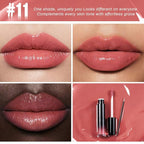 evpct Peachy Nude Shiny Longwear No-Budge Liquid Lip Color Lipstick Makeup, Highly Pigmented Color Instant Shine, Waterproof Long Lasting Lipstick for Women Lip Stain Gloss with Lip Liner Brush, 11#