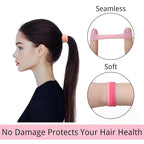 LuSeren 120 Pcs Pink Hair Ties for Women, No Damage Soft Seamless Nylon Hair Elastics for Thick Hair, Ponytail Holders, 3 Gradient Pink Hair Accessories