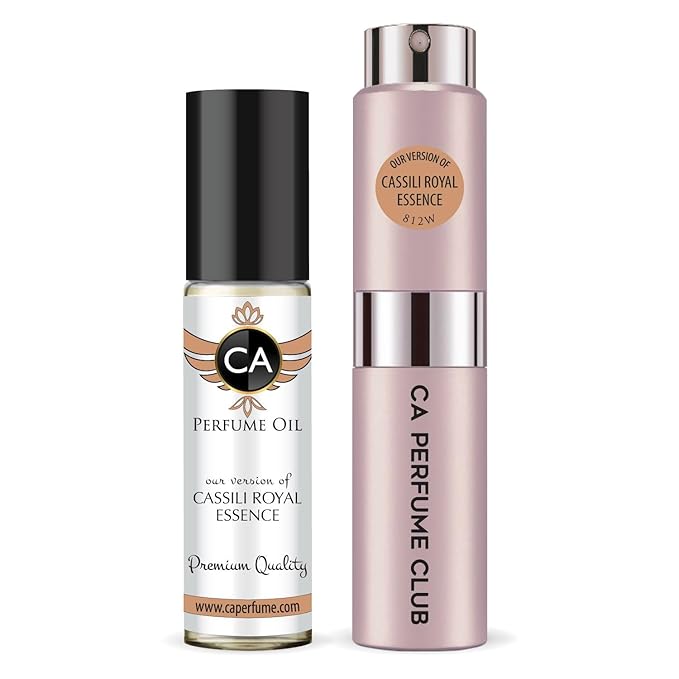 CA Perfume Duo Impression of Cassili Royal Essence For Women Perfume Layering Set Long Lasting Travel Size EDP + Body Oil Roll-On Bottle 0.27 Fl Oz+0.33 Fl Oz