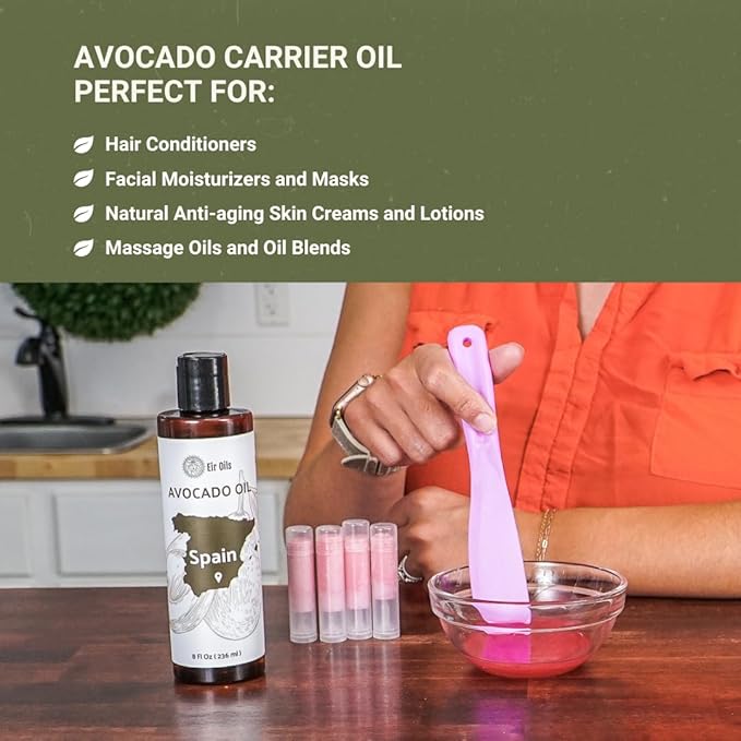 Avocado Oil - Direct from EIR Oils Farm in Spain - 100% Pure Carrier Oil for Hair, Face, and Skin - Hand-Picked, Cold-Pressed Carrier Oil - (4Gallons)
