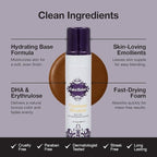 Fake Bake Flawless Self Tanning Mousse Streak-Free, Long-Lasting Natural Glow For All Skin Tones Women & Men - Sunless Tanner Includes Mitt For Easy Application, Black Coconut Scent - 6.7 oz