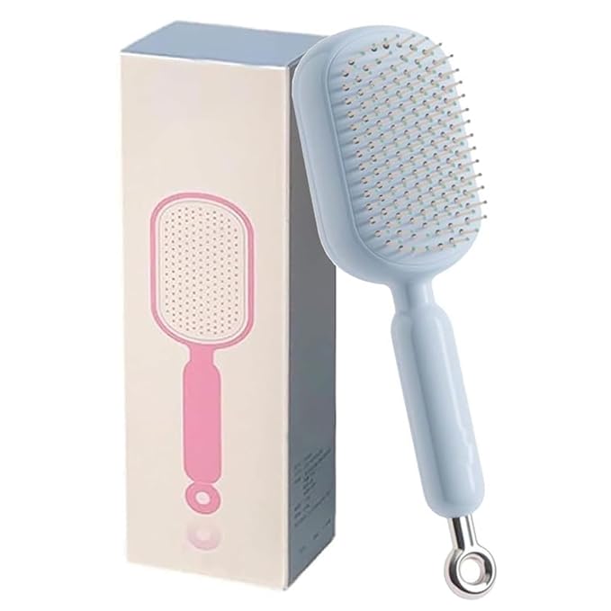 2026 New Retractable Cushion Massage Comb, Upgraded Air Cushion Scalp Comb for Women and Men, Anti-Static Hair Brush for Massage Heads and Suitable for All Hair Types (Blue)