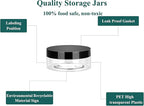 2oz Plastic Jars with Lids 36PCS Small Cosmetic Slime Containers Clear Travel Round Jars Empty Sample Containers Leak Proof Pot Jars with Black Lids for Lotion and Cream Acrylic Powder