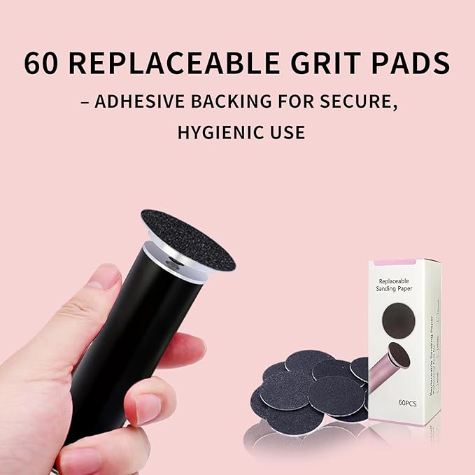 2025 Dermave Electric Foot Callus Remover for feet, ProfessionalPedicure Tool forDead Skin Removat, Best Electrie-Foot File for Women with 60 Sandpaper Discs for Soft Smooth feet