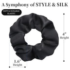 5Pcs Mulberry Silk Hair Ties,Silk Hair Scrunchies for Frizz & Breakage Prevention,No Damage,Elastic Ponytail Holders, Funny Gifts for Girlfriend Her Mon Grandma Daughter