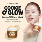 I DEW CARE Wash Off Face Mask - Cookie O' Glow | Hydrating and Purifying for Dry Skin with Cocoa Seed Butter, Korean Facial Mask Skin Care, Stocking Stuffers, Cute Stuff, 3.38 Oz